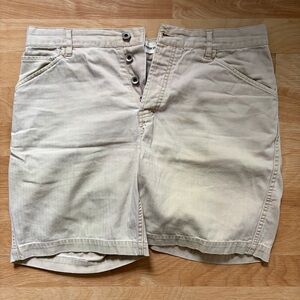 Taylor Stitch Cream Herringbone Shorts